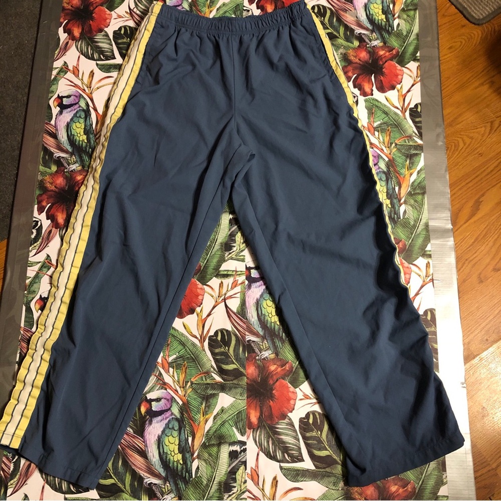 Urban Outfitters Navy Sweatpants with Yellow Side Stripes